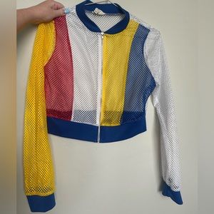 MESH COLORFUL CROP JACKET